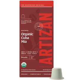 Artizan Coffee USDA Organic Espresso Coffee Capsules For Nespresso Original | Cuba Mia Decaf | 80 Compatible Compostable Pods