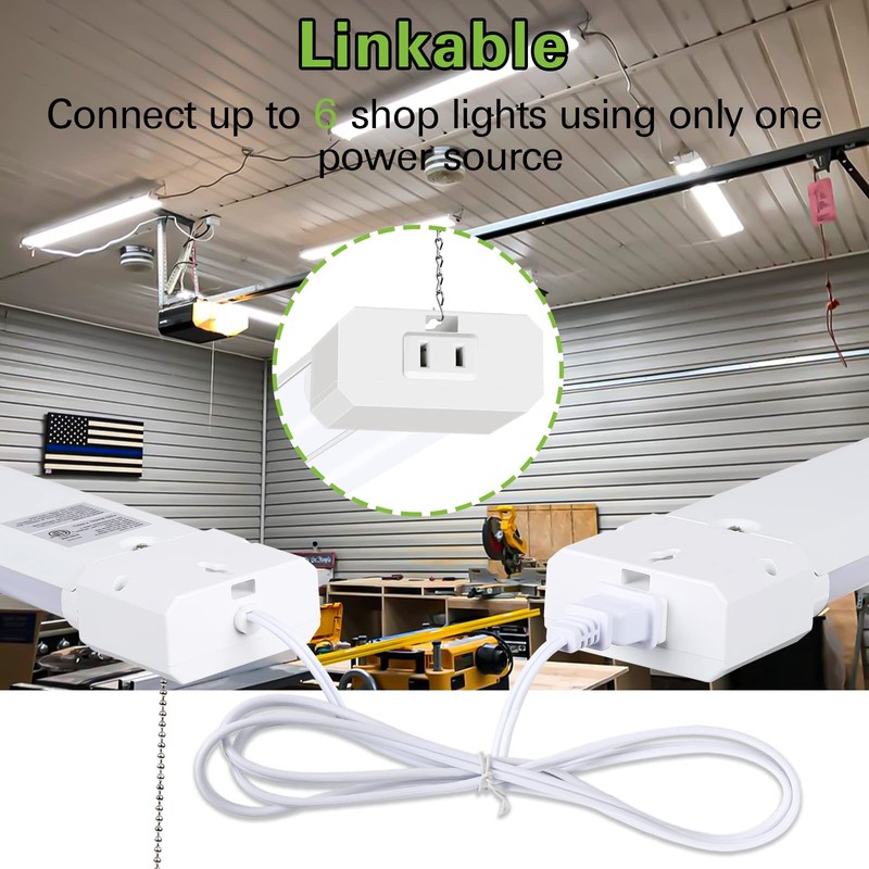 hykolity 4 Pack 4FT LED Shop Light, Linkable Utility Shop