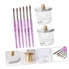 FOMIYES Nail Painting Brush Set with Lid 10pcs 3D Floral