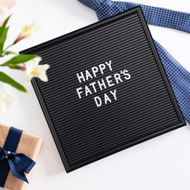 Relaxdays Letterboard, 145 letters, numbers, special characters, 30 x 30 cm, letter board for plugging, plastic, black