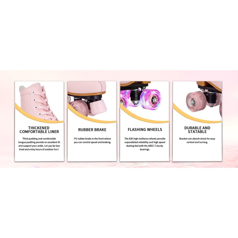 Silvertree Roller Skates for Women and Girls PU Leather High-top