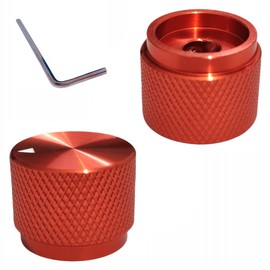 Szliyands 2 Pack Aluminum Rotary Electronic Control Potentiometer Knob,for 0.23'' Diameter Shaft, 0.79'' Dia, 0.61'' H, Guitar Knob, Audio knob, Volume Control Knob (Orange)