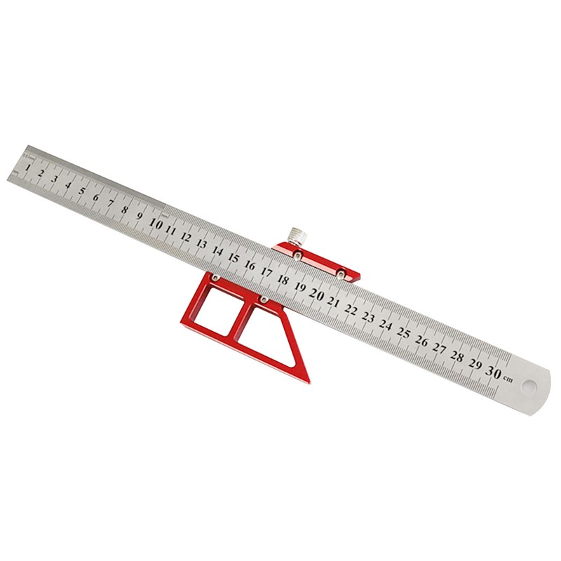 Center Gauge 12in 45° 90° Line Ruler Measuring Scribing Tool