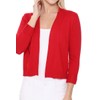 YEMAK Women's Crop Cardigan Sweater – 3/4 Sleeve Open Front