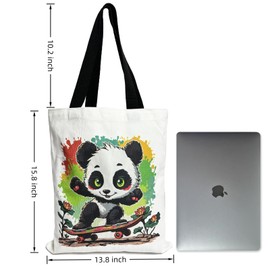 ​Artistic Pattern Canvas Tote Bag for Women (Panda)