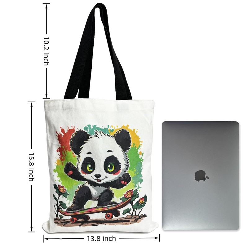 ​Artistic Pattern Canvas Tote Bag for Women (Panda)