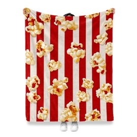 Jekeno Movie Popcorn Theme Blanket Gifts for Women Men Girls Boys Adult Kids Birthday Christmas for Family Cinema Theater Room Sofa Couch Decor Soft Plush Cozy Fuzzy Lightweight Throw Blankets 50"x60"
