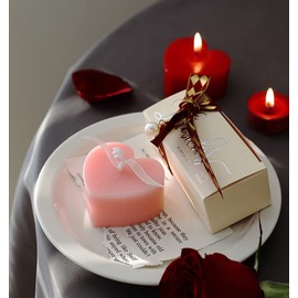 Love Heart Scented Candle,Aroma Soy Wax Decorative Romantic Candle for Valentine's Day Wedding Birthday Gift,Prefect for Meditation Stress Relief Mood Boosting Bath Yoga (Pink)