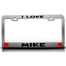 Custom Brother - I Love Mike Romantic Metal Car SUV Truck License Plate Frame Ch b99