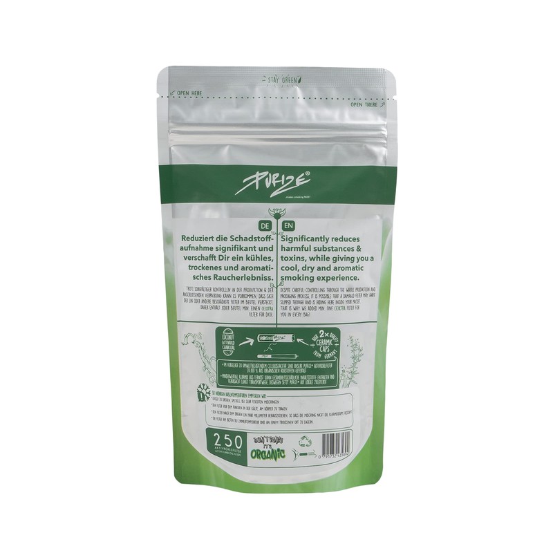 PURIZE® Bag | 250 XTRA Slim Size Activated Carbon Filters