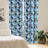 Ambesonne Narwhal Window Curtains, Arctic Giant Sea Mammals Orca White