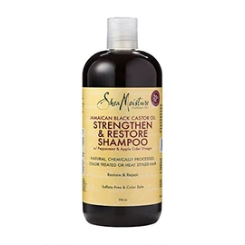 SHEA MOISTURE - Jamaican Black Rizinusöl Strengthten & Restore shampoo - Hergestellt aus natürlichen Zutaten - Klärt und nährt das Haarwachstum - Sulfatfrei - Farbecht - 482ml