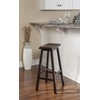 Linon Home Saddle, Dark Brown Stool, 17" W x 11"