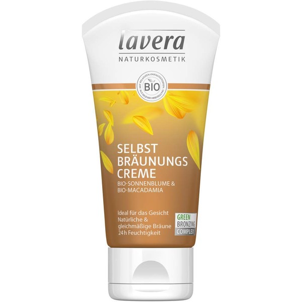 Lavera Self-Tanning Face Cream with Organic Sunflower Oil and Organic Macadamia Nut Oil Pack of 3 x 50 ml
