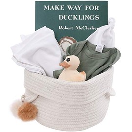 Organic Baby Gift Basket for Boys and Girls - Cute Essentials and Story Time Favorites - 0-3 Months