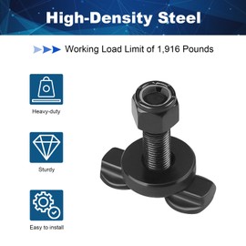 SKYJDM 8-Pack L-Track Double Lug Threaded Stud Fitting (Working Load Limit of 1,916 Pounds), Heavy-Duty Bolt Down Anchor Points for Truck Bed, Trailer Cargo, Pickup, RV, ATV Used with L-Track Rails