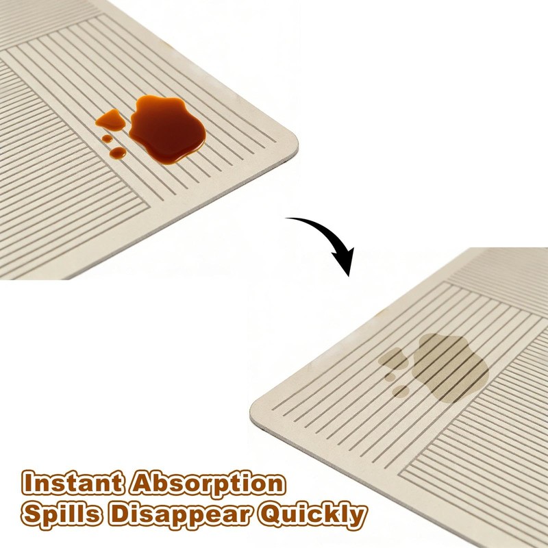 2Pcs Dish Drying Mat Set, 50x30cm Absorbent Sink Drainer &