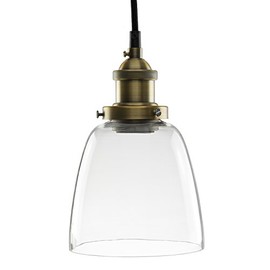 Sunlite 07002-SU Vintage-Style Acrylic Dome Pendant Fixture, Medium Base (E26), 71-Inch Braided Cord, 60 Watts Max (Bulb Not Included), Copper Bronze Finish