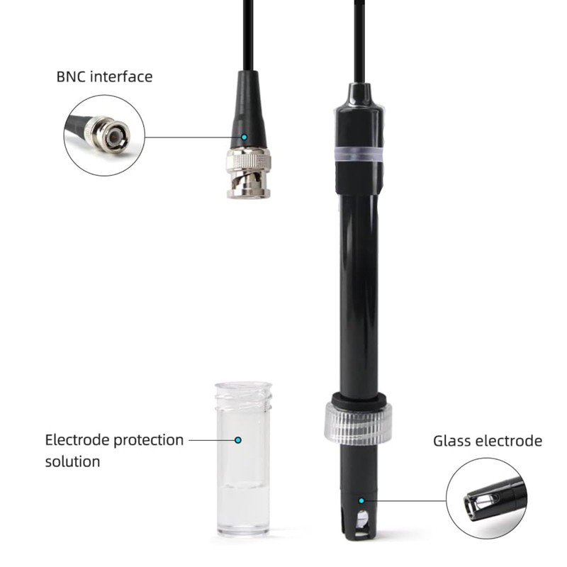 PH Electrode Probe, 0-14 PH Probe Electrode BNC PH Electrode