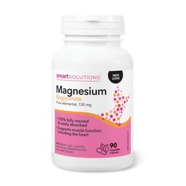 Lorna Vanderhaeghe Smart Solutions Magnesium Bisglycinate Capsules, Helps Maintain Proper Muscle Function Including the Heart, and Supports the Development and Maintenance of Bones and Teeth. With 130 mg Magnesium Bisglycinate, 90 Count