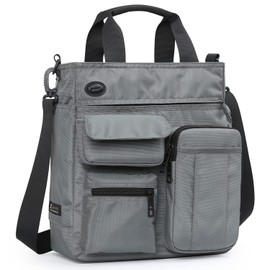IX INOXTO Mens Messenger Bag Laptop Shoulder Bag Computer Work Office Bag Waterproof Briefcases for Travel Work (grey)