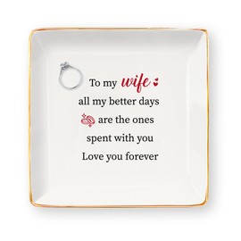 Wife Birthday Gifts for Wife Pregnant Wedding Anniversary Birthday Present Ideas from Husband Funny Mothers Day Gift Mother's Day Valentines Christmas Xmas Easter Womens Jewellery Dish Trinket Dish