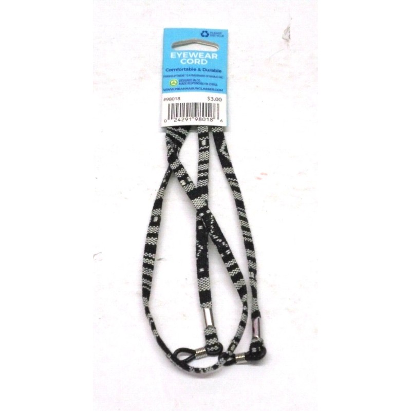 Piranha Eyewear Cord Sunglasses Holder White & Black