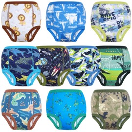 MOEMOE BABY Training Underwear 10 Packs Absorbent Potty Training Pants for Boys and Girls Cotton Pee Pants 2T Blue