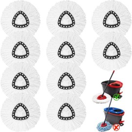 10 Pack Spin Mop Replacement Heads 100% Microfiber Spin Mop Refills for Easy Wringing Compatible with Triangle Spin Mop 360 Degree Rotating Mop Replacement Heads for Floor Cleaning, 10Pack / 10팩 스핀 대걸레 교체 헤드 쉽게 짜기 위한 100% 극세사 스핀 대걸레 리필 삼각형 스핀 대걸레와 호환 바닥 청소용 360도 회전 대걸레 교체 헤드, 10Pack