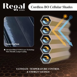 12BOTTLE Cordless 1.5" Blackout Cellular Shades, 32" W x 84" H, Window Blinds for Energy Saving, Ivory, Shades for Indoor Windows, Shades for Bedroom, Living Room by REGAL ESTATE