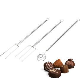Westmark Set forchette per cioccolato, 3 pz - Posate per praline fai da te, forchetta a spirale e 2 forchette per prendere e posizionare - Acciaio inossidabile, acciaio