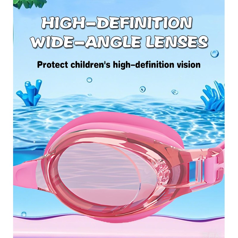 ProudDemon Schwimmbrille mit Mehrfarbiger Verspiegelung, Rosa Rahmen, UV-Schutz (Pink)