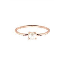 Elli Women's Solitaire Ring with Freshwater Pearl 925 Sterling Silver, 52, Facet cut