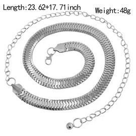 Metal Chain Belt Silver Snake Belly Waist Chain Herringbone Body Chains for The Waist Adjustable Dress Chain Belt Jewelry for Pants Jeans Skirts Dressy Beach Accessories