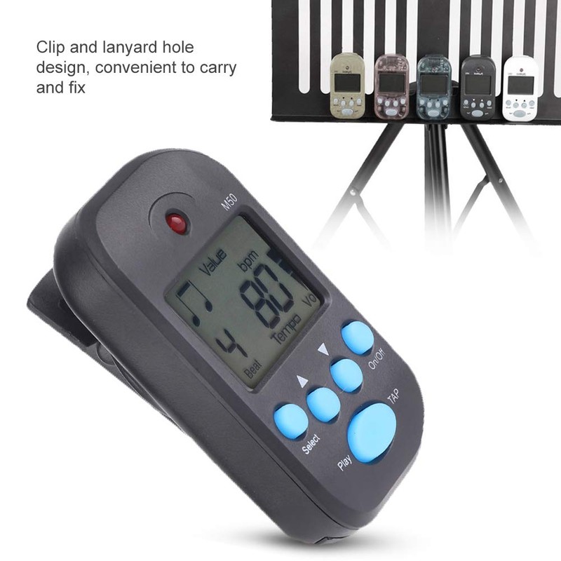 Digital Metronome Multifunctional Mini Digital Metronome Clip for Guitar Saxophone