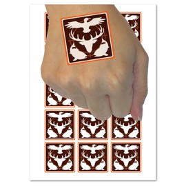 Hunter Deer Fish Duck Hunting Fishing Temporary Tattoo Water Resistant Fake Body Art Set Collection - 54 1" Tattoos (1 Sheet)