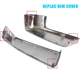 AUCERAMIC 2PCS Chrome Rearview Mirror Cap Cover Clip on Replacement for 2019 2020 2021 2022 2023 2024 2025 Chevy Silverado 1500 GMC Sierra 1500 Replacement for Left Right Side Accessories (Chrome)