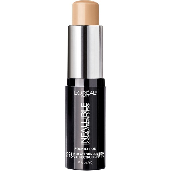 L'Oreal Paris Makeup Infallible Longwear Shaping Stick Foundation, 404 Shell Beige, 1 Tube, 0.32 Ounce