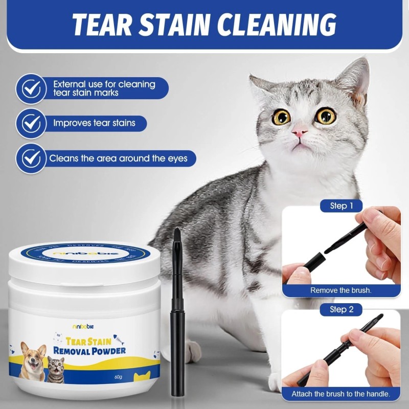 Ninibabie Tear Stain Remover Powder for Dogs and Cats, Eye