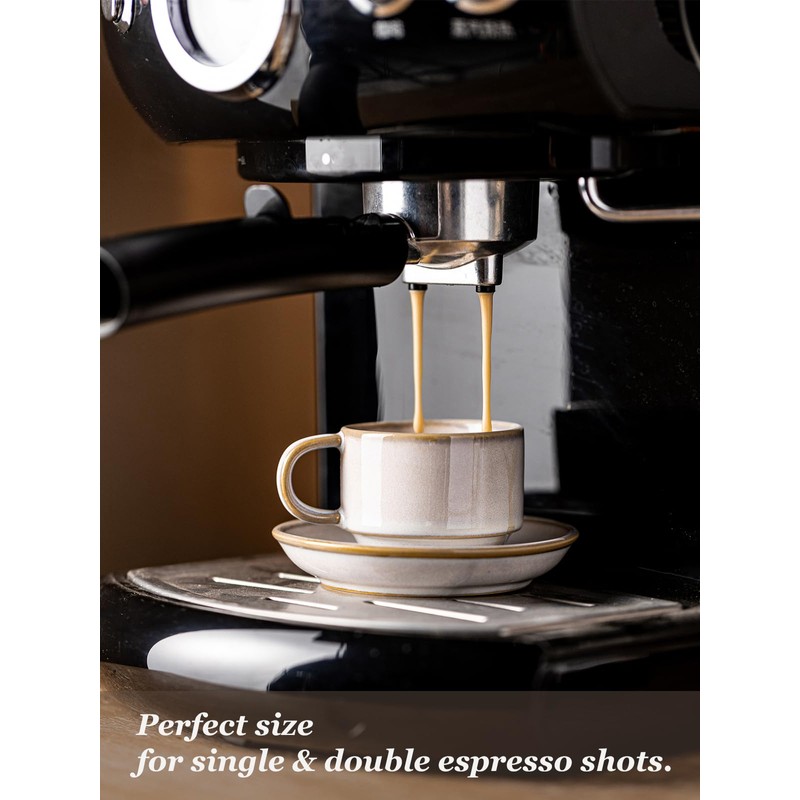 Gomakren 2.5 Ounce Espresso Cups Set of 4, Small Stackable