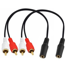 CREATOR RCA Splitter, RCA 1 Male to 2 Female Audio Speaker Y Adapter Splitter Cable Gold Plated 2 Pack (RCA F - 2 RCA M)