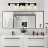 PAZALA Matte Black Bathroom Light Fixtures Over Mirror 5-Lights Vanity