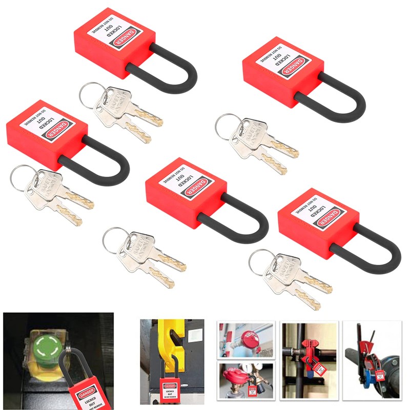 5 Sätze Lockout Schloss, Lockout Vorhängeschloss Lockout Tagout Schlösser Sicherheitsschloss