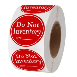 Do Not Inventory Labels, Red with White 1.5 inch Do Not Inventory - Date Stickers for Quality Control, Inventory, Warehouse Receiving (500Pcs)