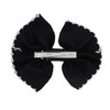 Black Scalloped Edge Bow Hair Clip Large - Set of