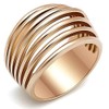 YourJewelleryBox Stainless Steel Rose Gold no Stone Open Dome Chunky