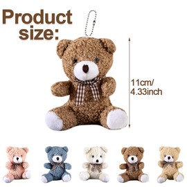 5 Pieces Mini Bear Plush Stuffed 4 Inch,Multicolor Soft Plush,Cuddly Tiny Bulk Bear,Plushies Keychain,Soft Stuffed Doll,Cute Teddy Bear Plush Toy with Bow Tie,Gifts for Graduation Birthday Friendships