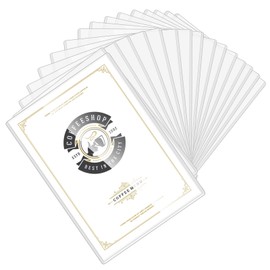 Terrvine A4 Paper Rigid Print Protectors 15pcs Clear Hard Plastic Sheet Protector Waterproof Paper Sleeves Photo Holder Birth Certificate Protectors for 8.3 x 11.7 inch Paper