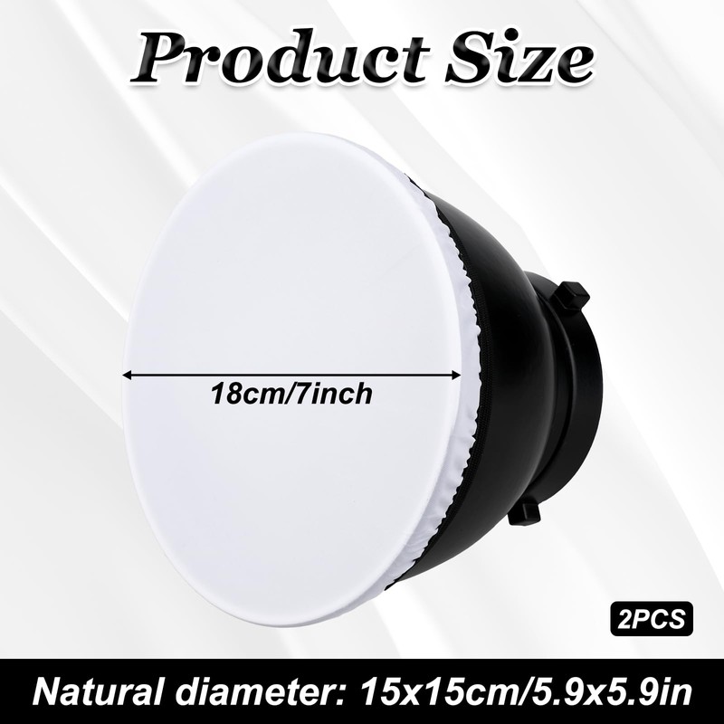 2Pcs Light Diffuser Sock, 7"/18cm Diffuser Lamp Cover White Soft