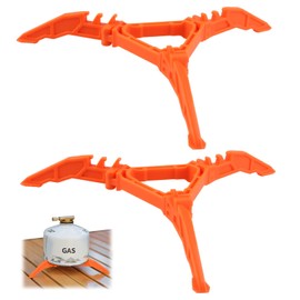 2Pcs Gas Canister Stand Tripod, Foldable Camping Stove Stand, Gas Bottle Holder for Outdoor Cooking, Portable Fuel Canister Stabilizer for Hiking Picnic Backpacking and Stable Cooking Support